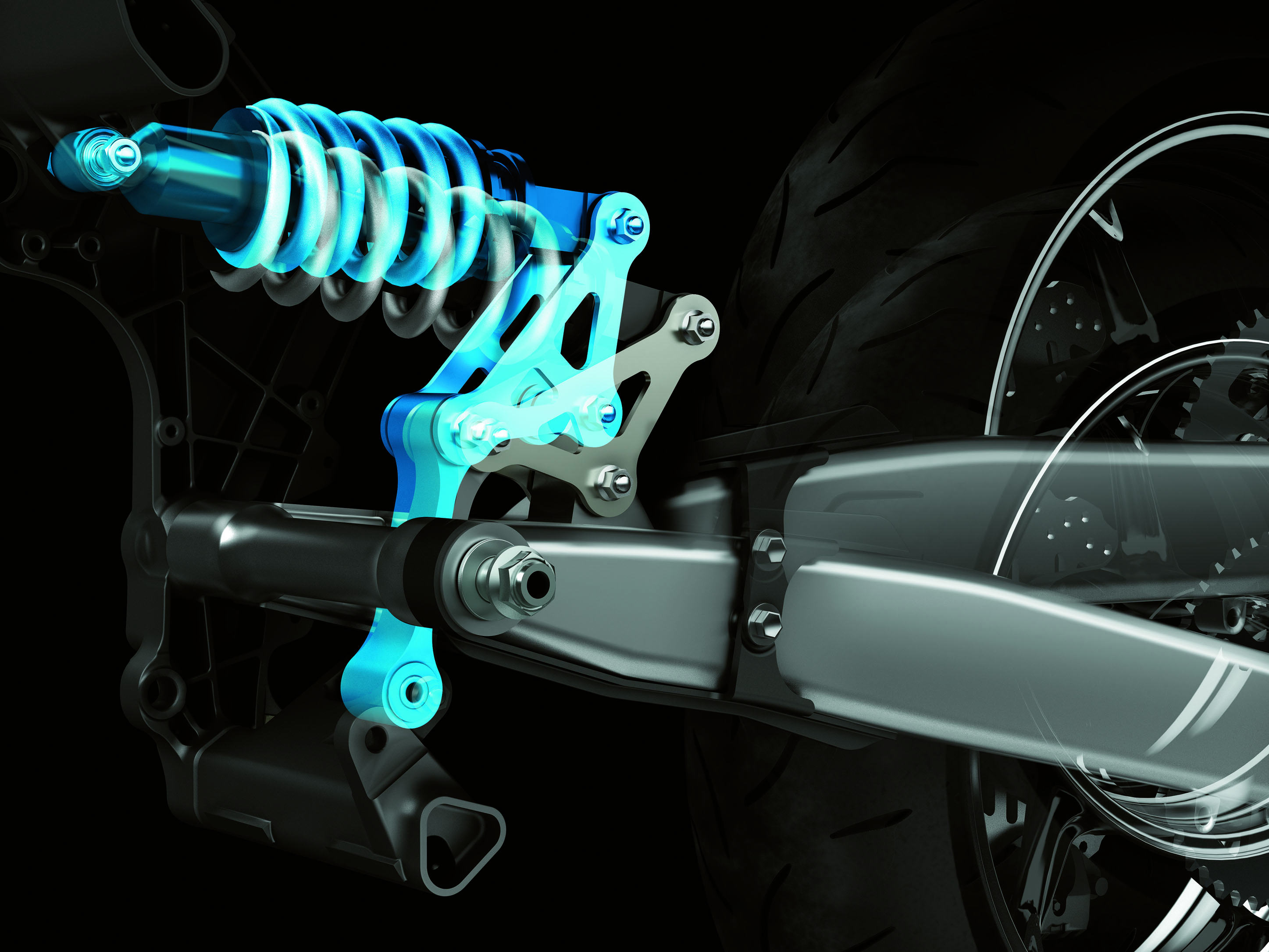 Shock unit of rear suspension on motorcycle