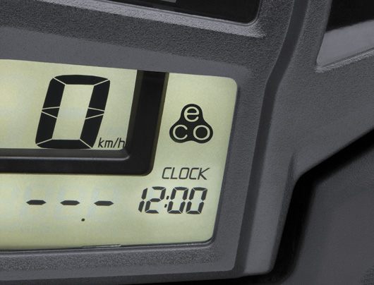 Economical riding indicator on console screen
